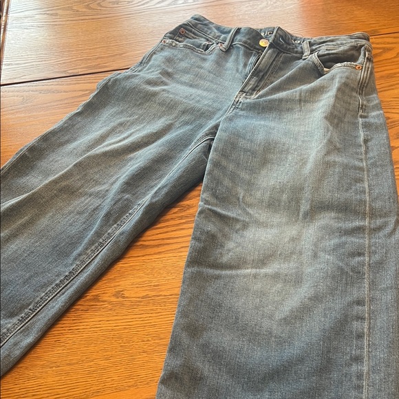 American Eagle Dreamy Drape Stretch Super High Waisted Baggy Wide Leg Jean - Picture 7 of 14